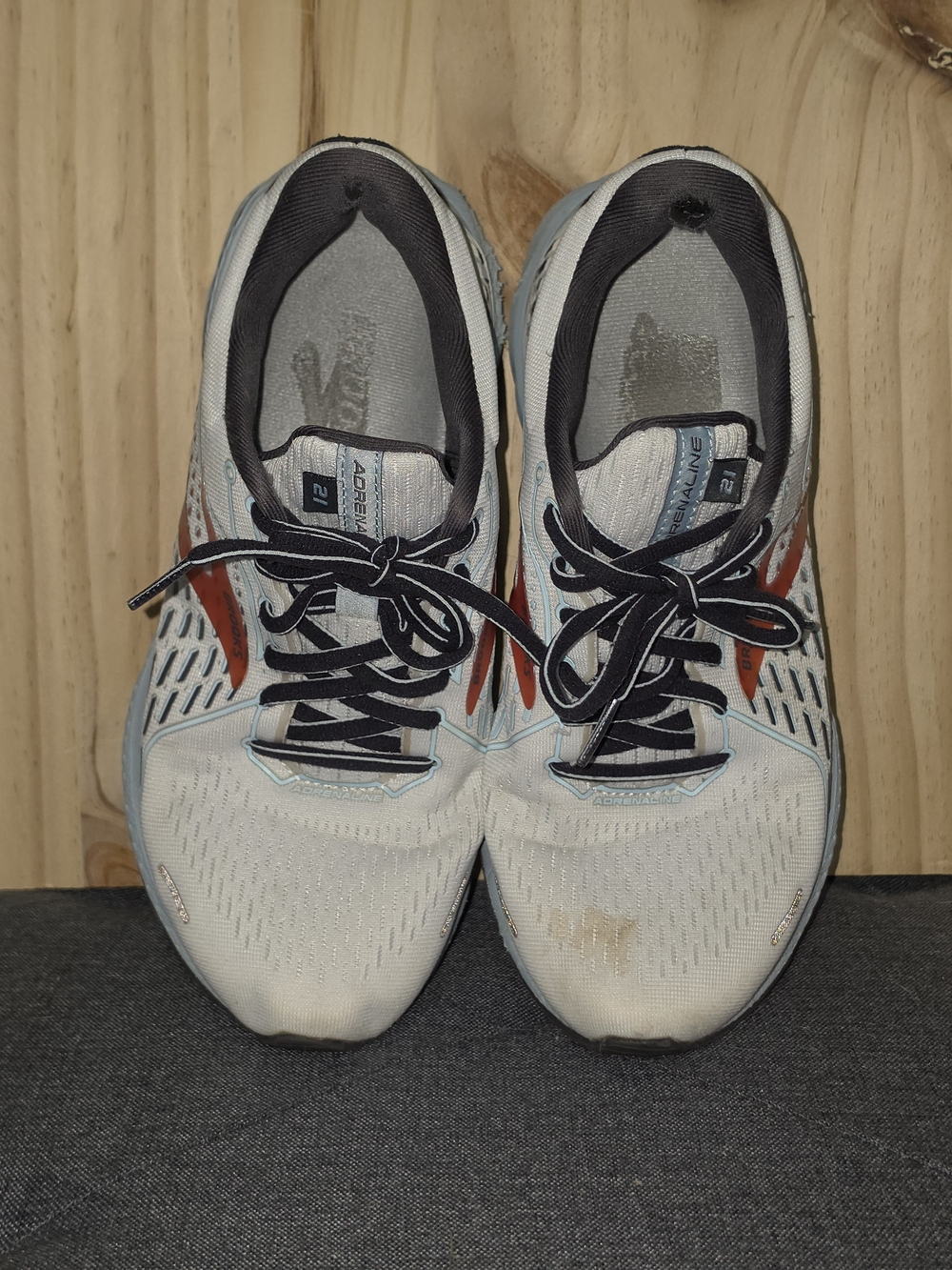 Brooks Women's Light Gray and Red Running Shoes